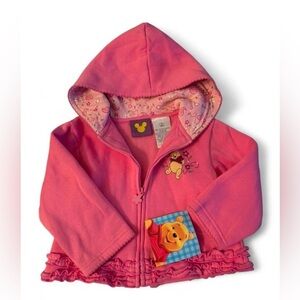 Vintage Disney Winnie The Pooh Baby Hoodie Jacket Pink 18M NWT 2001